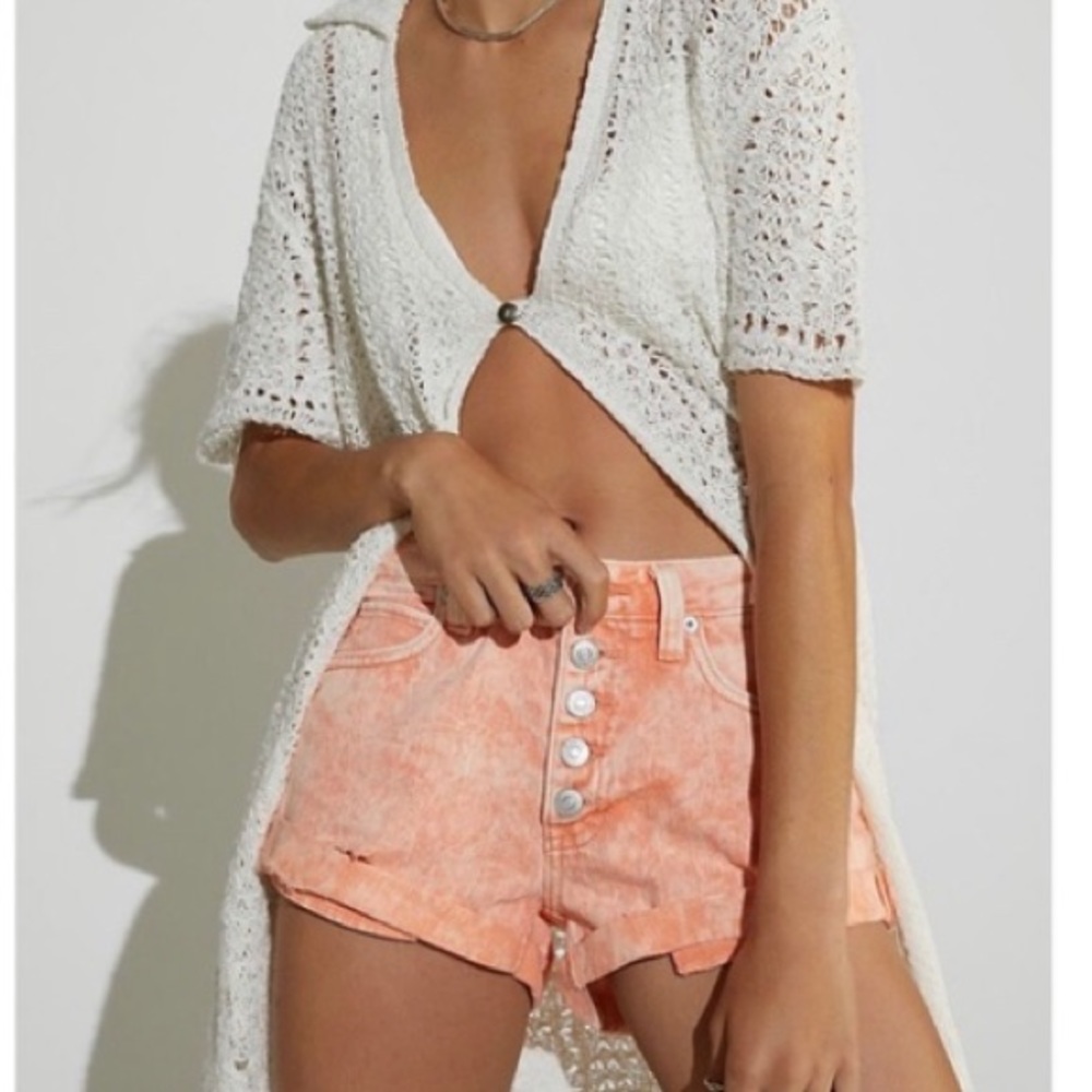 Free People Rolled Cuttoff Denim Shorts - Picture 4 of 14